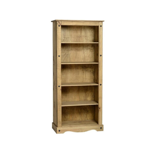 Seconique Corona Tall Bookcase - Distressed Waxed Pine