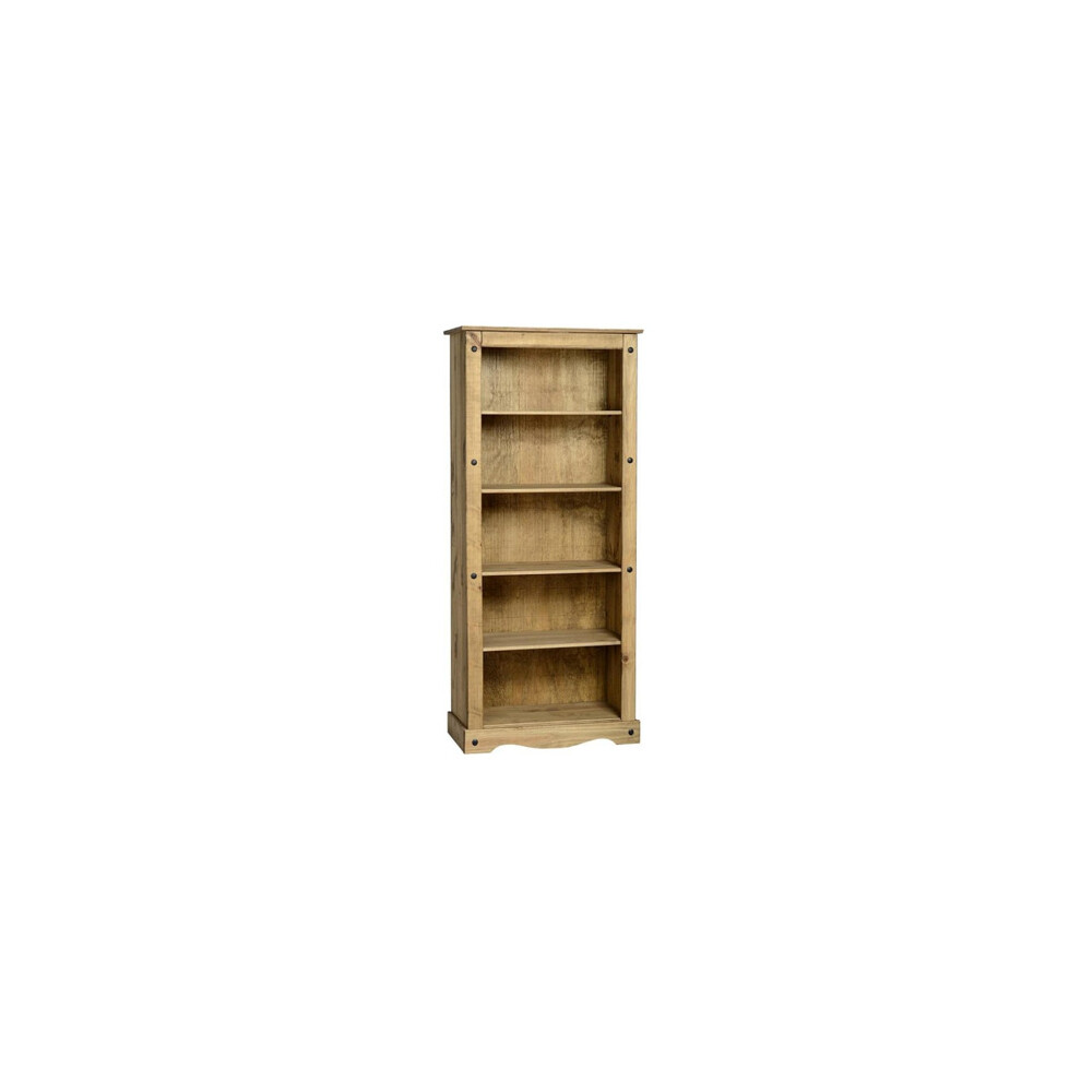 Seconique Corona Tall Bookcase - Distressed Waxed Pine