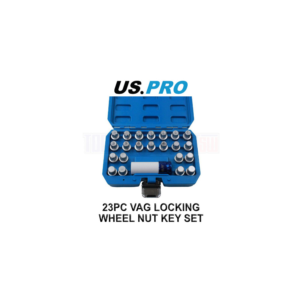 US PRO Tools 23pc VAG Locking Wheel Nut Key Set, VW AUDI SKODA etc 3457