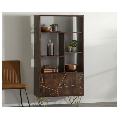 Dark Gold Large 2 Door Bookcase