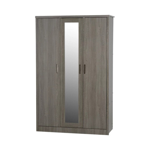 Lisbon 3 Door Wardrobe Black Wood Grain