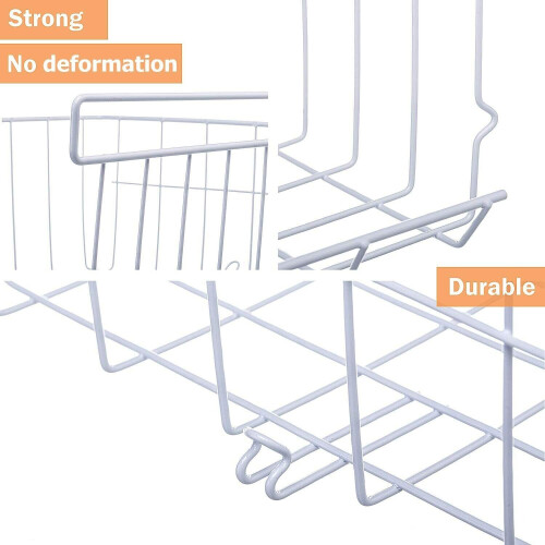 Under Shelf Storage Basket, 2-Pack Hanging Metal Wire Storage 2