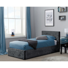 Single Beda Fabric Ottoman - Black Crushed Velvet