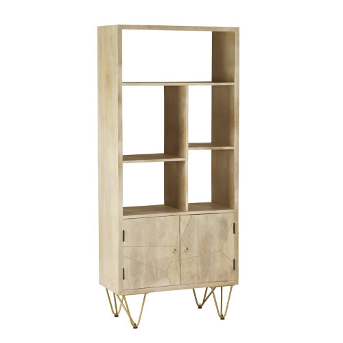 Light Gold Large 2 Door Bookcase 2