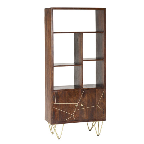 Dark Gold Large 2 Door Bookcase 2