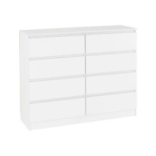 Malvern 8-Drawer Chest White - Scandinavian-Inspired, Minimalist, Handleless Design for Modern Bedrooms