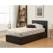 Barney Single Black Ottoman - Bed
