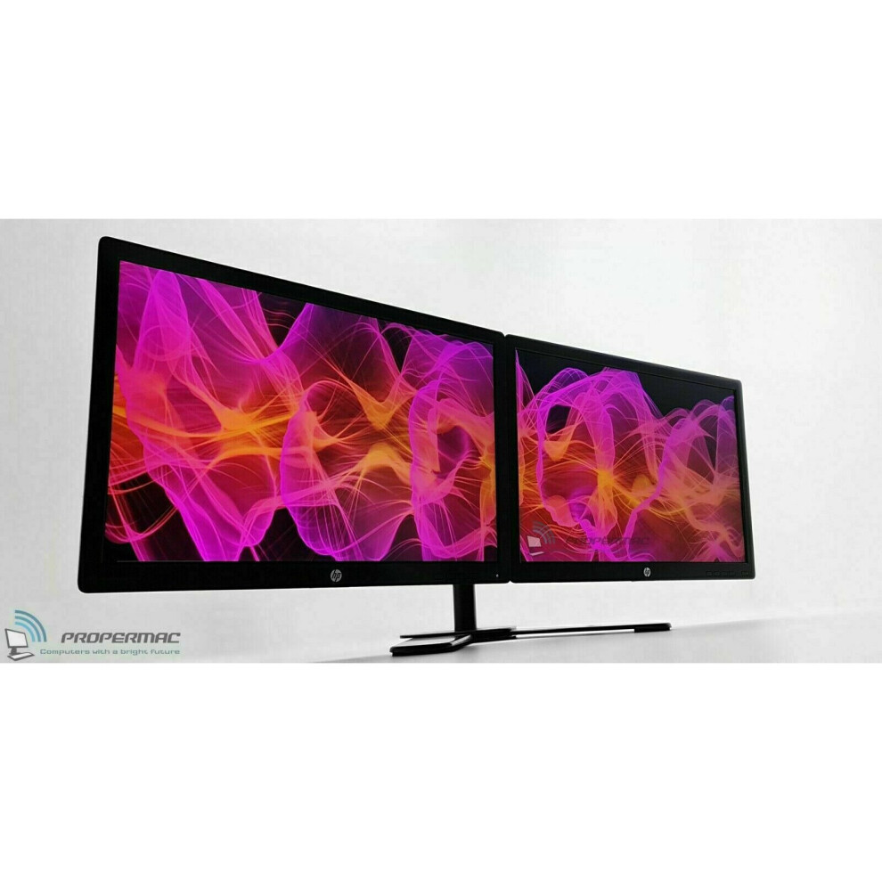 Dual Monitor Screen Setup Bundle 2 x 24" 1920x1080 HDMI + New Stand