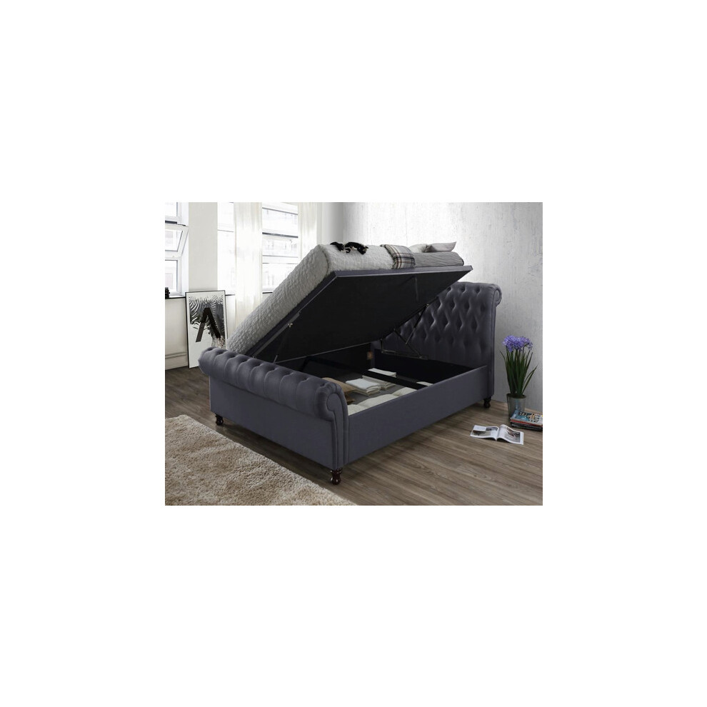Charlton Double Side Lift Ottoman - Charcoal