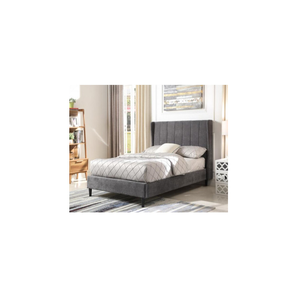Arctic King Size Bed - Dark Grey Fabric