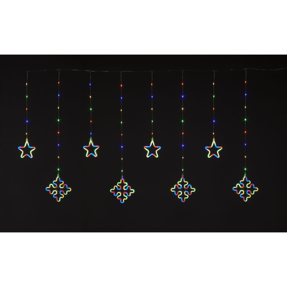 Snow Time Christmas Decorations Curtain 175X105cm 770 Multicoloured Led Cl10056 Light