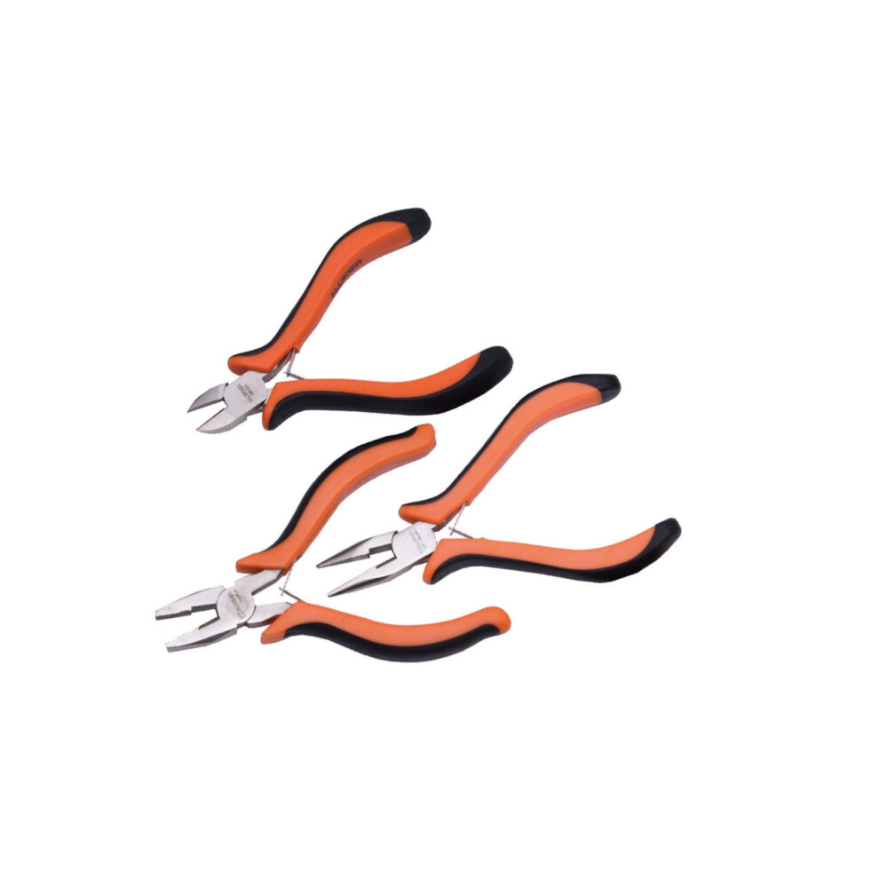 Harden 560309, Mini Pliers Set 3 Pcs 125 Mm Long For Electronics And Craft