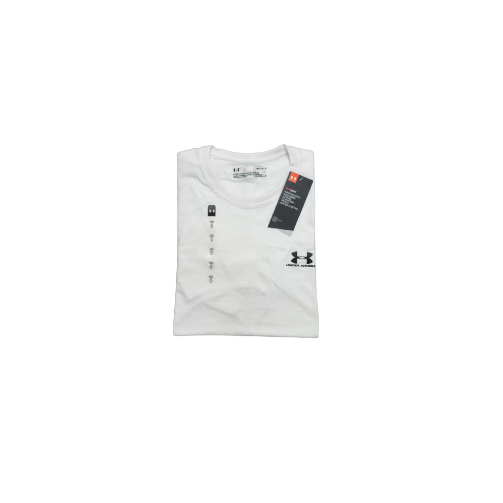 (L, WHITE) MEN UNDER ARMOUR SHORT SLEEVE T SHIRT -COTTON