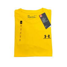 (2XL, YELLOW) MEN UNDER ARMOUR SHORT SLEEVE T SHIRT -COTTON