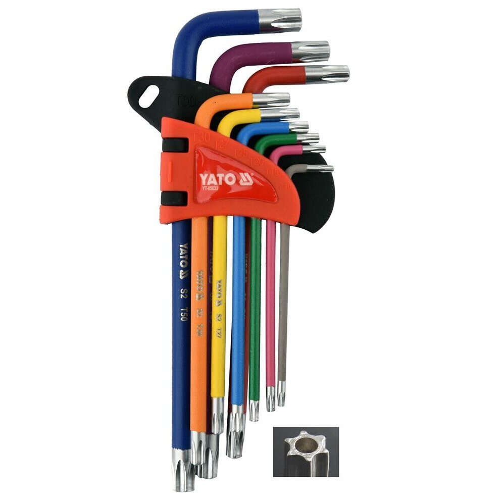 Yato Yt-05633, Torx Tamperproof Security Bits T10-T50 Allen Key Set 5906083067310