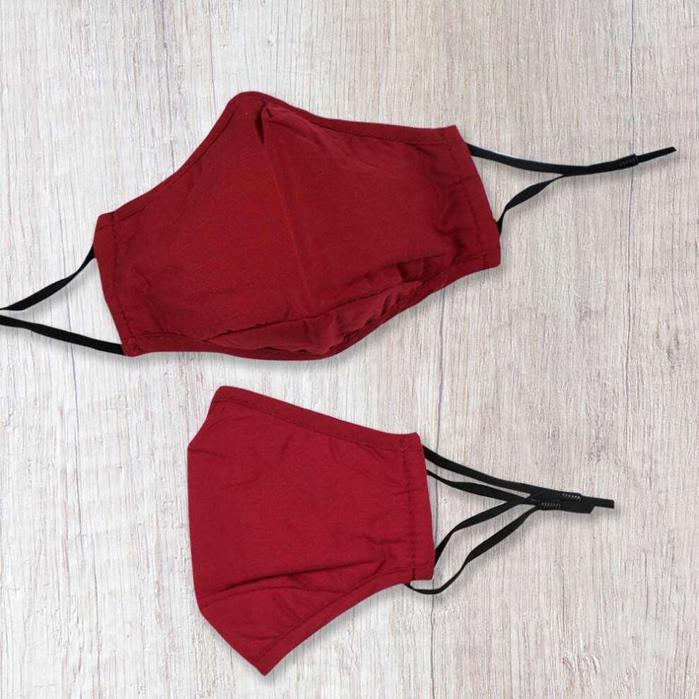 Fashionable Fabric Red Plain Face Mask Durable & Reusable Cotton Face Masks 5060461206347
