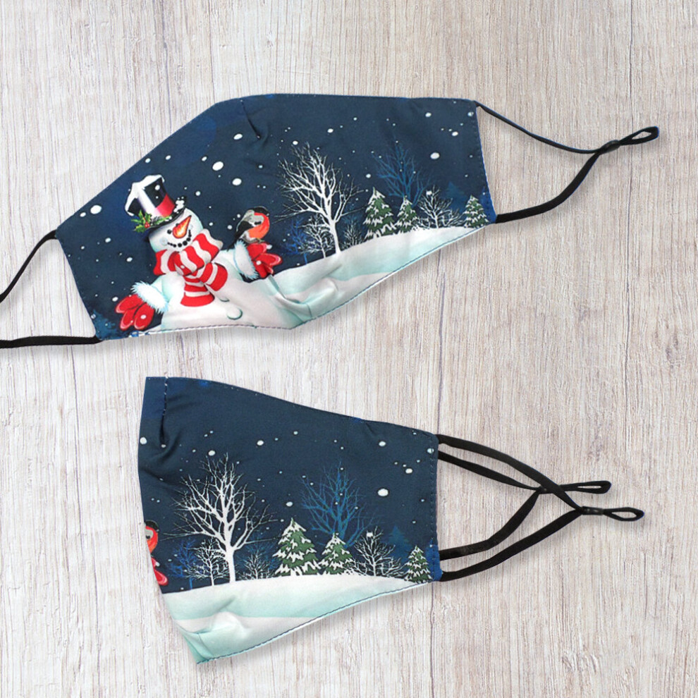 Xmas Novelty Fun Snowman Face Mask Durable & Reusable Face Masks 5060461206224