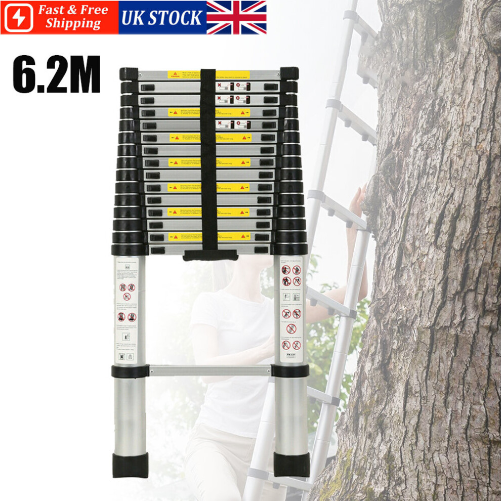 6.2M Telescopic Ladder Extendable EN131 Standard Aluminum Ladder