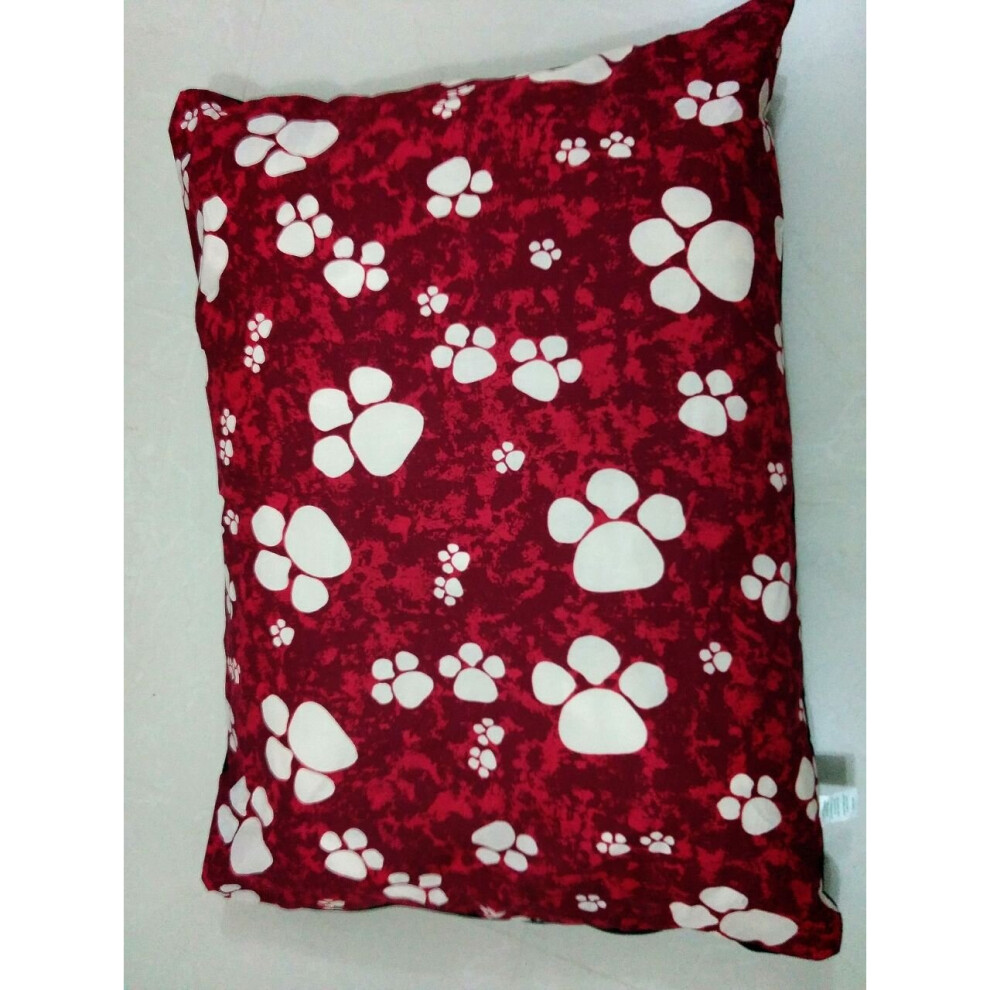 (Large Cover Onley, Red Paw) LARGE & Extra Large Dog Bed - Washable Zipped-image-OPC-P9VQZB6-NEW