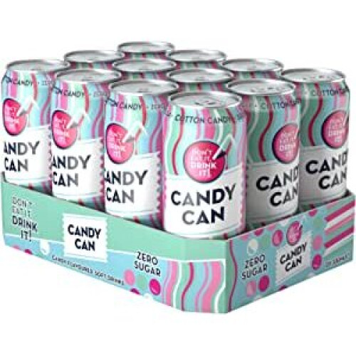 Candy Can, Cotton Candy, Fizzy Drink, Nostalgic Cans (330ml x 12 Pack