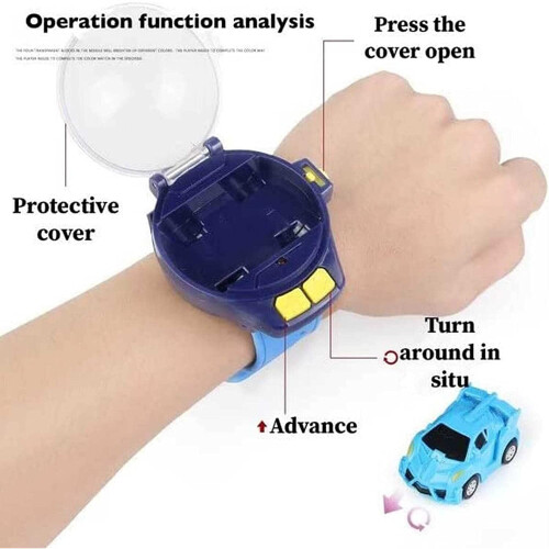 (Bleu) Montre Voiture Télécommandée - Jouet RC Montre de Course 2