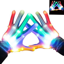 Led Gloves Kids Light Up Skeleton Hand Gloves For Halloween Costume Gifts