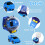 (Blue) Cartoon Watch Remote Control Car Toy USB Charging 7