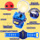 (Blue) Cartoon Watch Remote Control Car Toy USB Charging 4