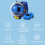 (Blue) Cartoon Watch Remote Control Car Toy USB Charging 6