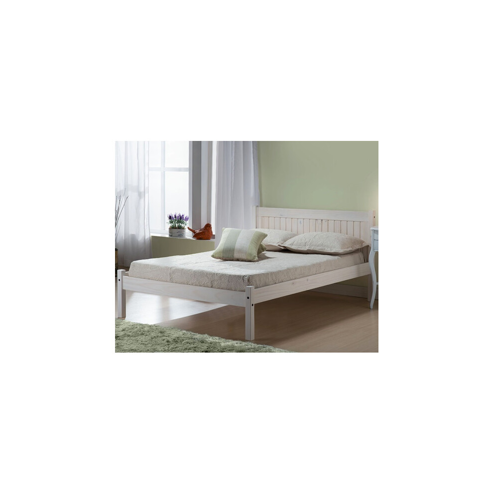 Rea Double Bed-White Washed