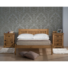Rea Double Bed-Waxed Pine