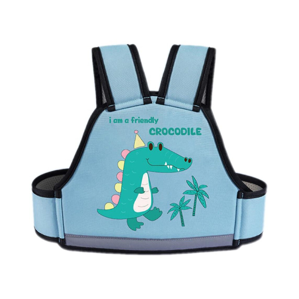 (Blue) Child Bike Safety Belt Motorcycle Seat Belt Breathable Adjustable Baby Harness Blue