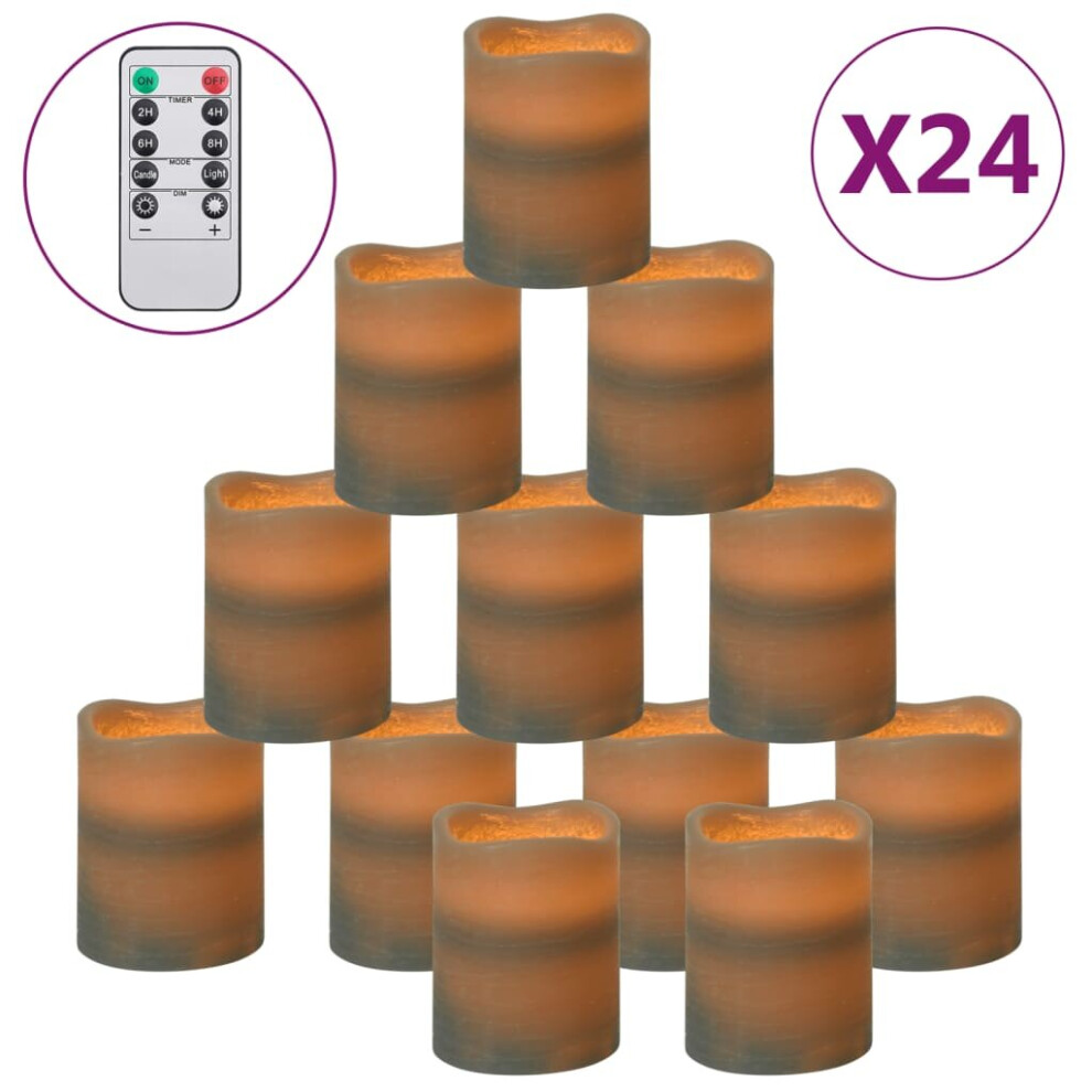 Vidaxl 24X Flameless Led Candles With Remote Control Warm Party Candle White