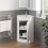 Bathroom Floor Standing Corner Vanity Unit White Gloss Single Door Flat Pack 2