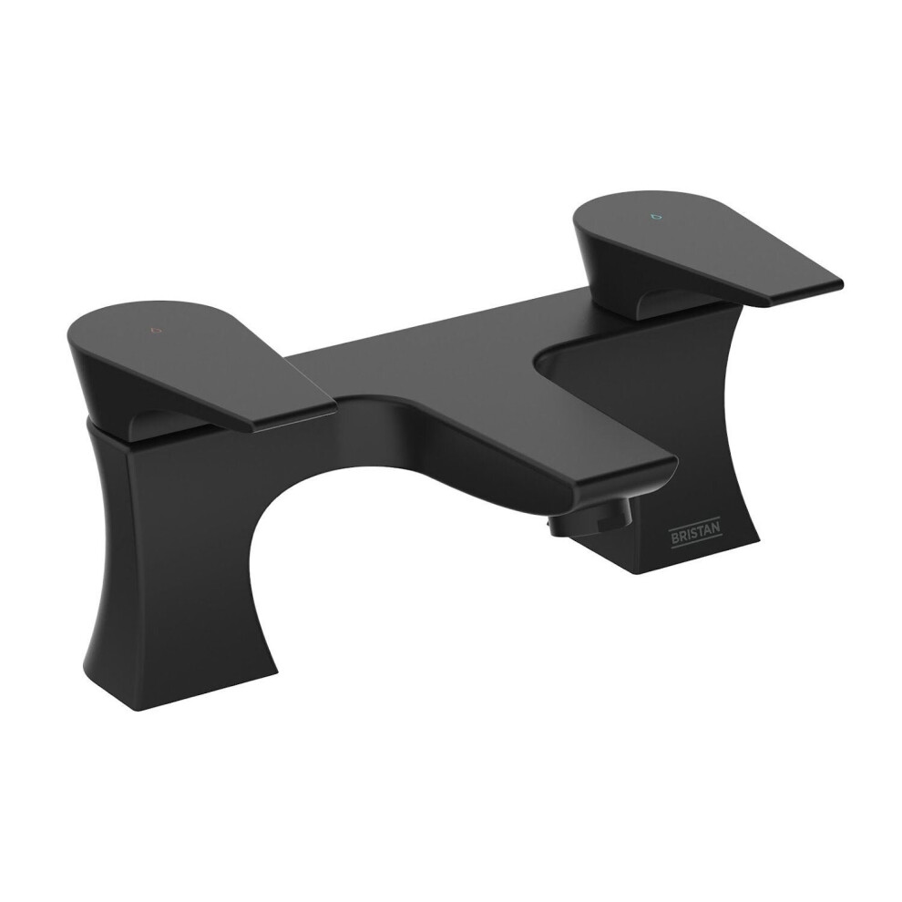 Bristan Hourglass Bathroom Bath Filler Tap Twin Lever Black Modern HOU BF BLK