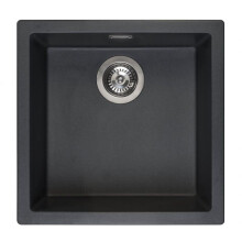 Reginox Amsterdam 40 Integrated Single Bowl Granite Kitchen Sink Black Silvery