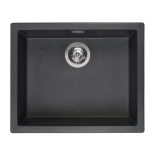 Reginox Amsterdam 50 Integrated Single Bowl Granite Kitchen Sink Black Silvery