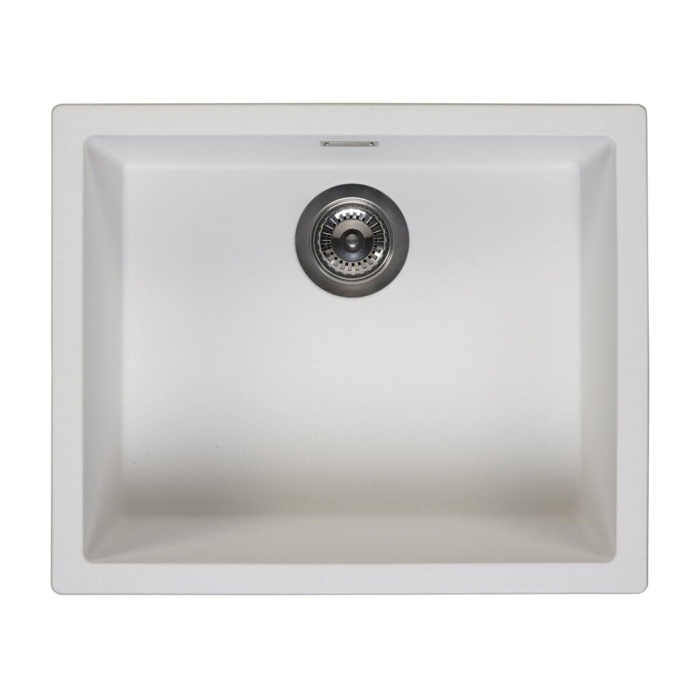 Reginox Amsterdam 50 Integrated Single Bowl Granite Kitchen Sink Pure White