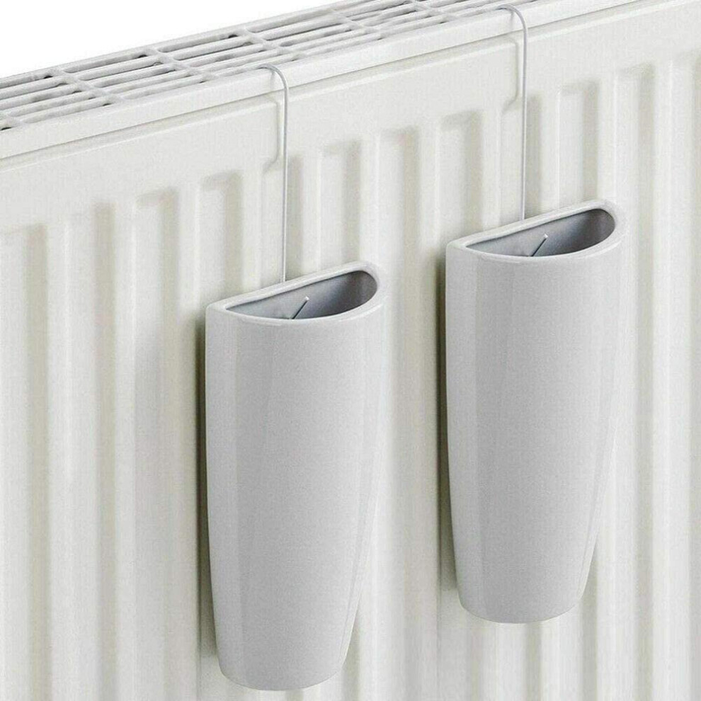 2 x Ceramic Hanging Radiator Humidifier Moisture Absorber Condensation 500ml