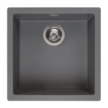 Reginox Amsterdam 40 Integrated Single Bowl Granite Kitchen Sink Grey Silvery
