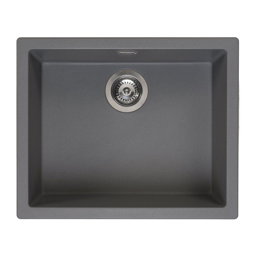 Reginox Amsterdam 50 Integrated Single Bowl Granite Kitchen Sink Grey Silvery 8712465030851
