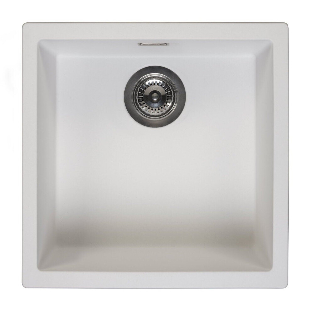 Reginox Amsterdam 40 Integrated Single Bowl Granite Kitchen Sink Pure White 8712465032305