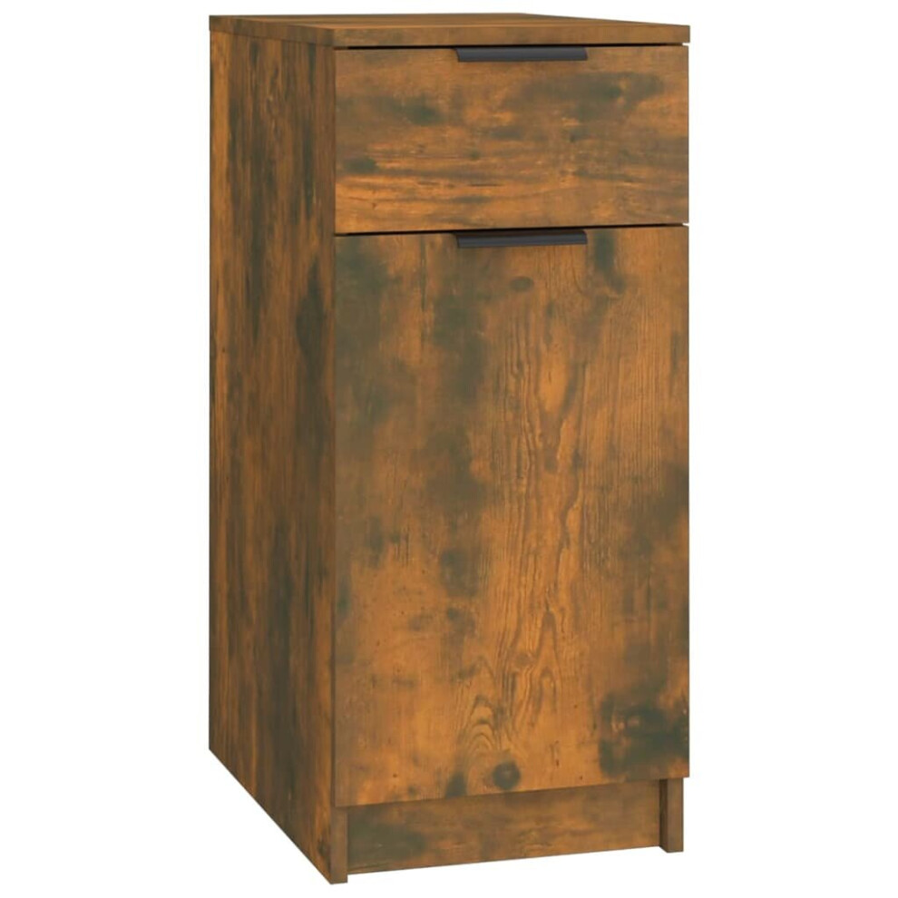 Vidaxl (Smoked Oak) Desk Cabinet Desk Cupboard Home Office Storage Cabinet Engineered Wood
