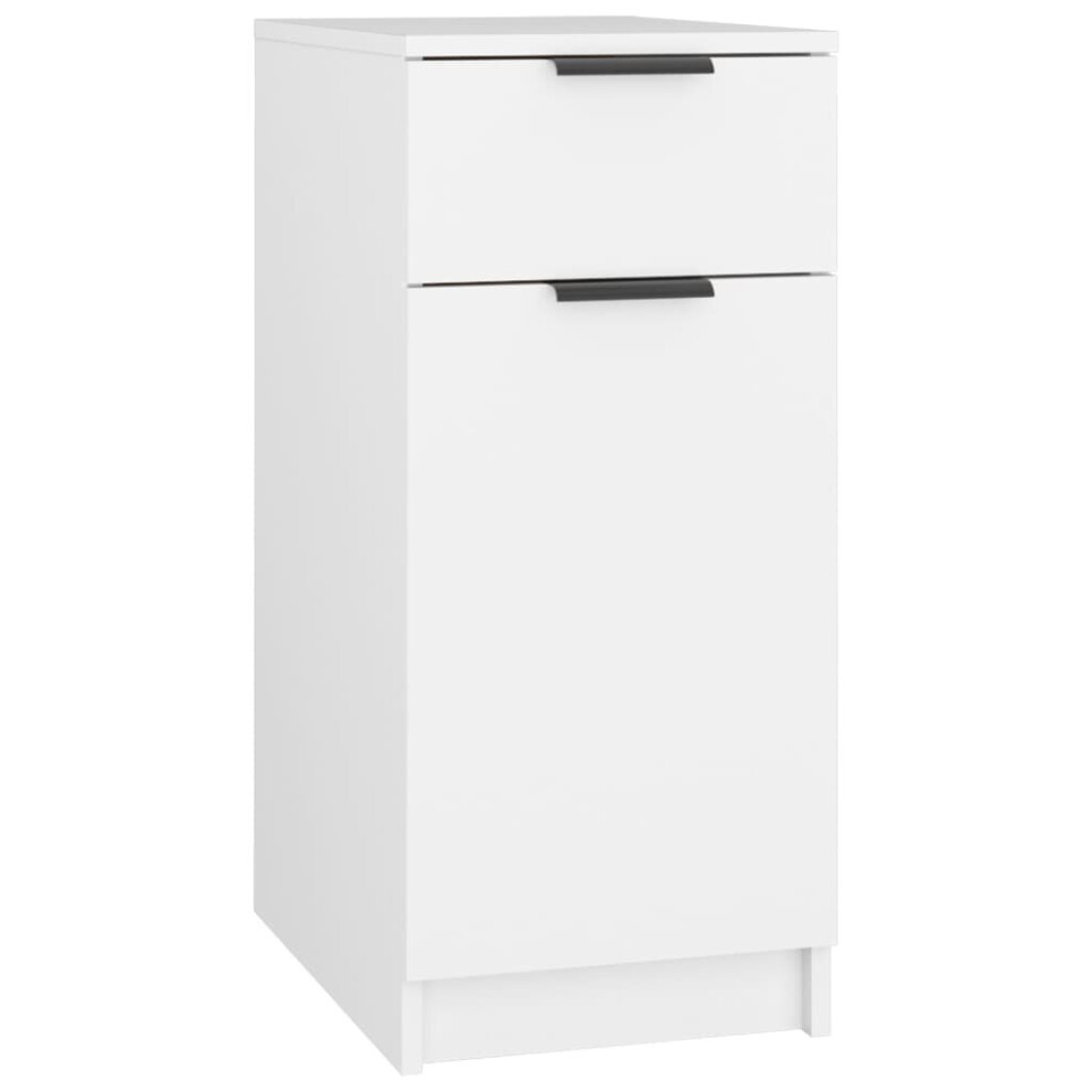 Vidaxl (White) Desk Cabinet Desk Cupboard Home Office Storage Cabinet Engineered Wood