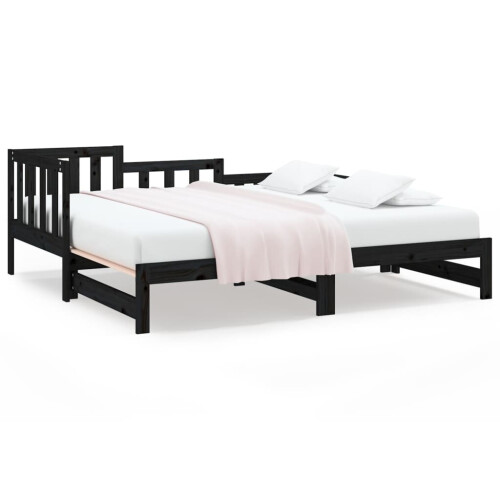 VidaXL (black, 80 x 200 cm) vidaXL Solid Wood Pine Pull-out Day Bed Wooden Sofa Bed Multi Colours/Sizes 1