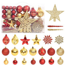 vidaXL Christmas Bauble Set 108 Piece Gold and Red Christmas Tree Ornament