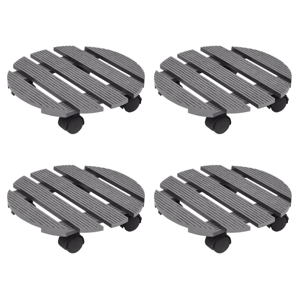 (grey, Ø30x7,5 cm) vidaXL 2/4x Plant Trolleys WPC Dolly Caddy Stand Round/Square Multi Colours