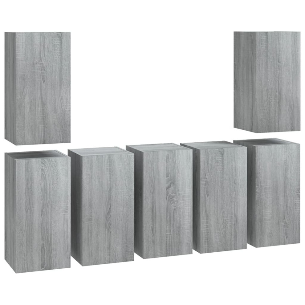 (grey sonoma) vidaXL 7x TV Cabinets Engineered Wood Living Room Furniture Multi Colours