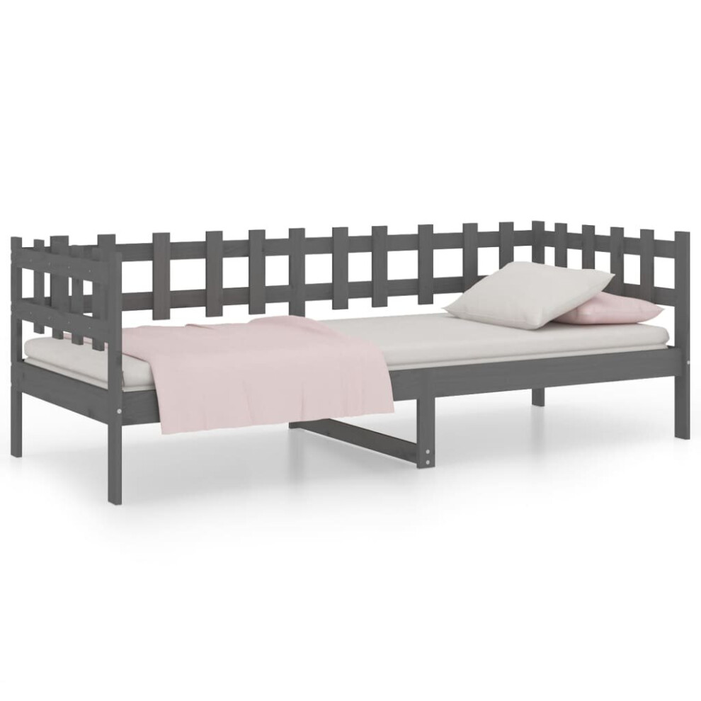 Vidaxl (Grey, 90 X 200 Cm) Solid Wood Pine Day Bed Sleepover Occasional Bed Multi Colours/Sizes