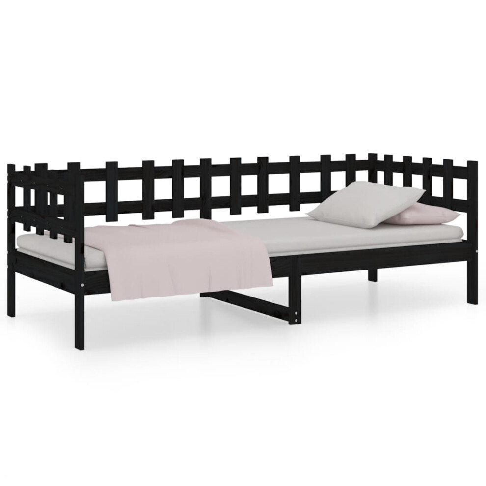 (black, 90 x 190 cm) vidaXL Solid Wood Pine Day Bed Sleepover Occasional Bed Multi Colours/Sizes